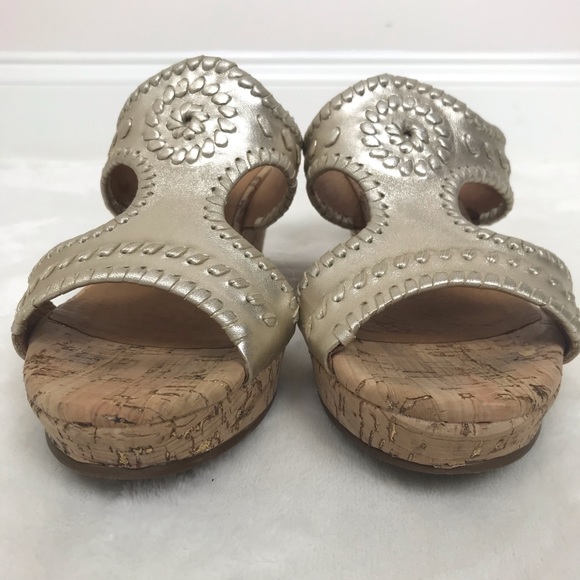 Jack Rogers Emilia Cork Wedge Sandal Matte Gold - Picture 3 of 16
